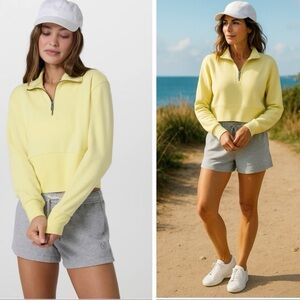 NWT Vuori Sedona Cropped Half Zip Pullover Sweatshirt  in Sunlight Size M